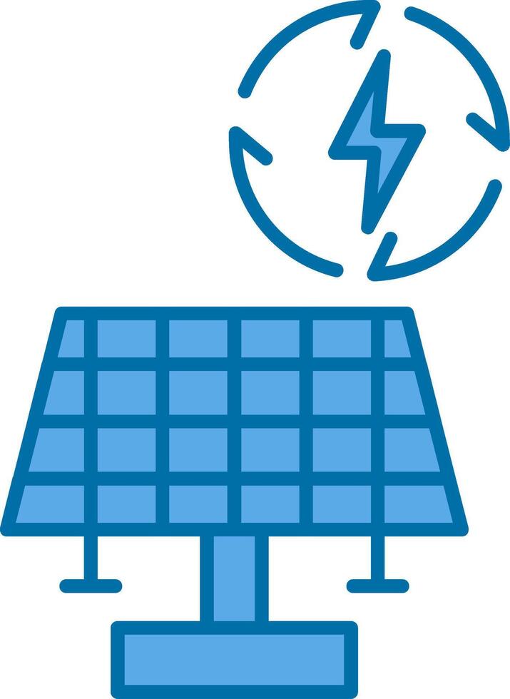 renovable energía lleno azul icono vector