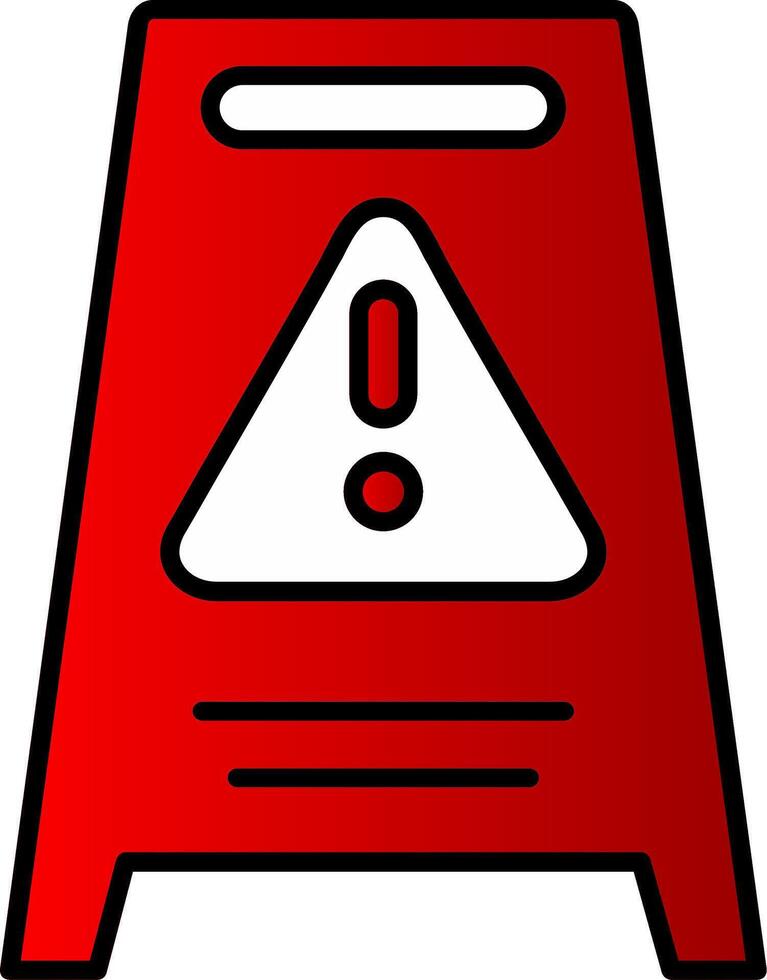 Hazard Sign Line Filled Gradient  Icon vector