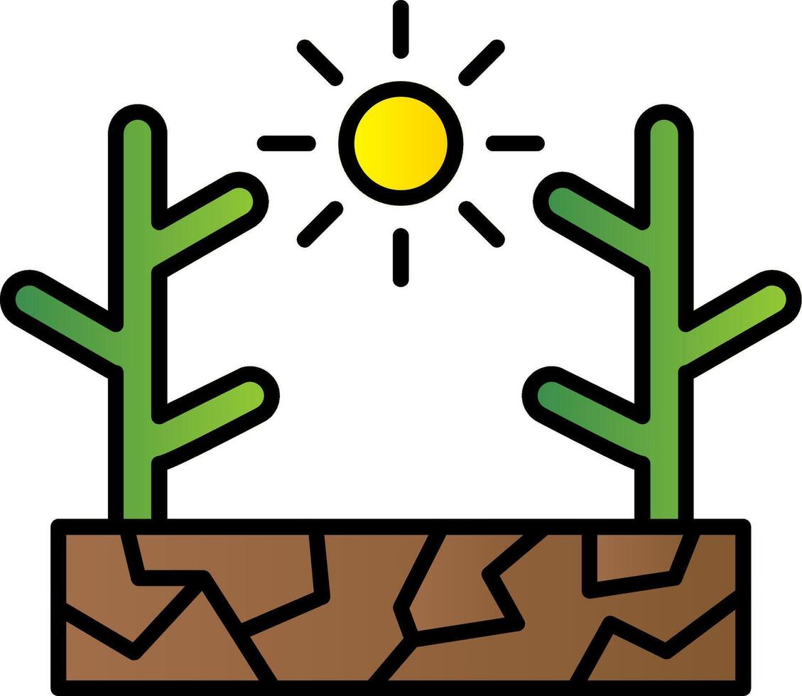 Drought Line Filled Gradient  Icon vector