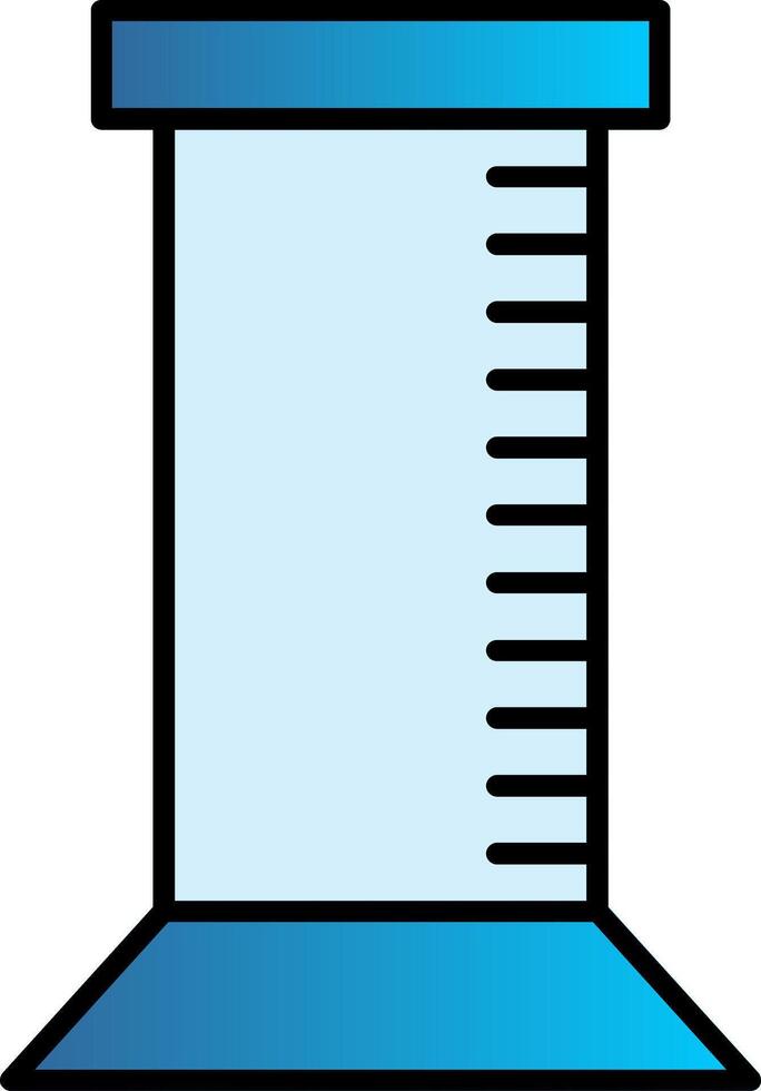 Graduated Cylinder Line Filled Gradient  Icon vector