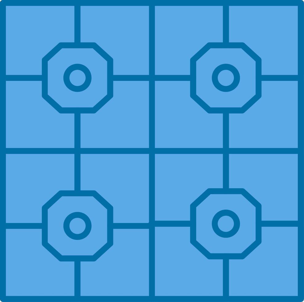 Floor Tiles Filled Blue  Icon vector