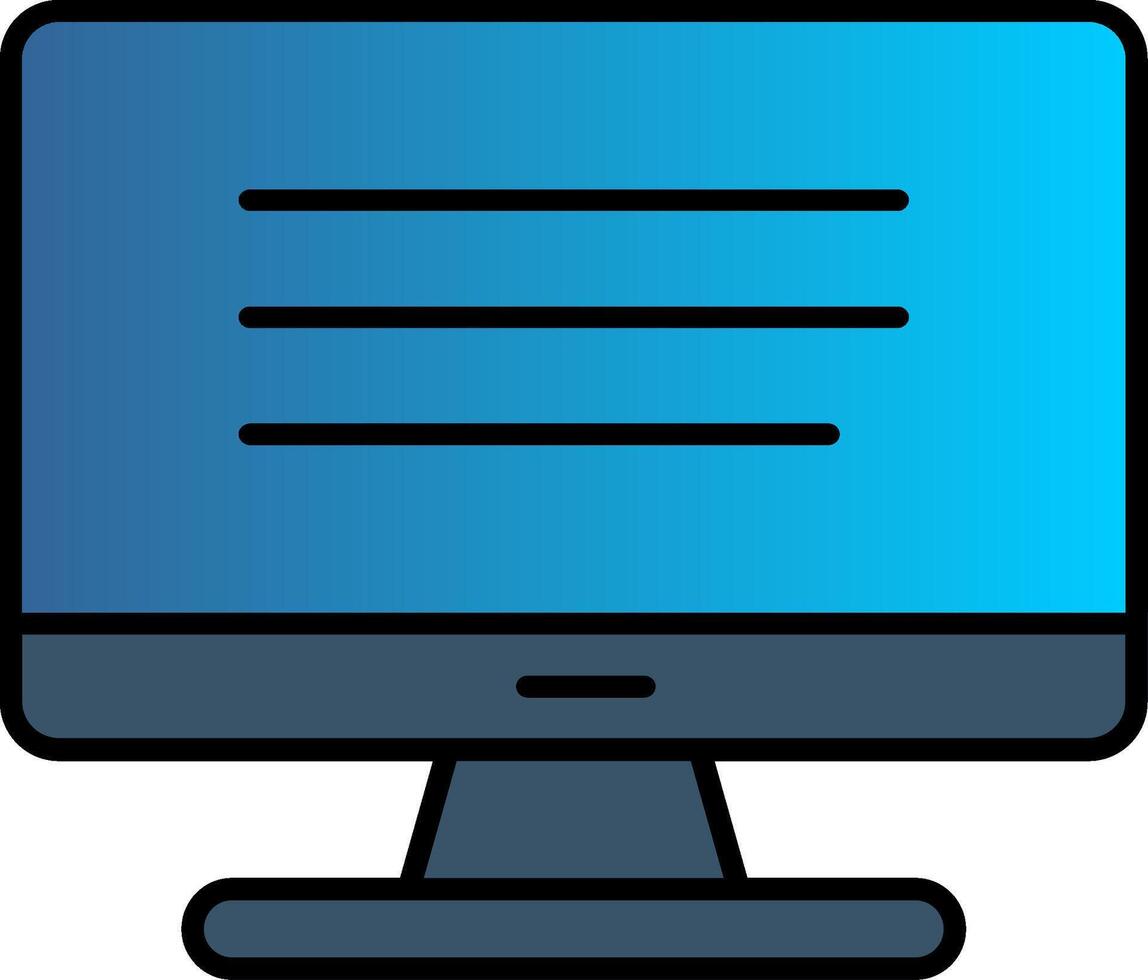Computer Line Filled Gradient  Icon vector