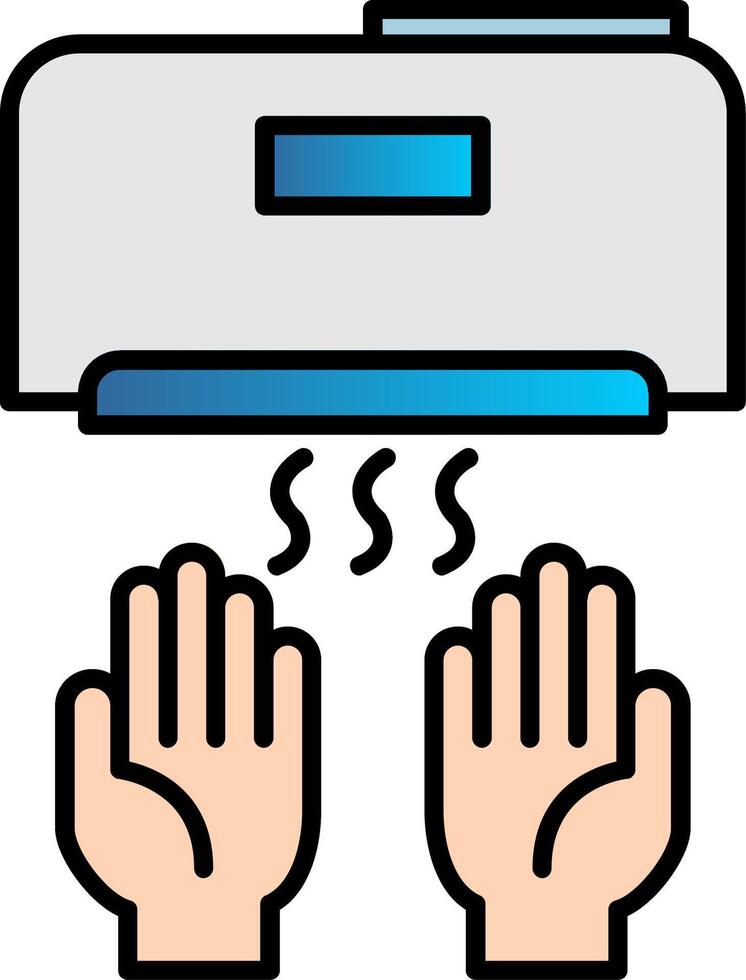 Hand Dryer Line Filled Gradient  Icon vector