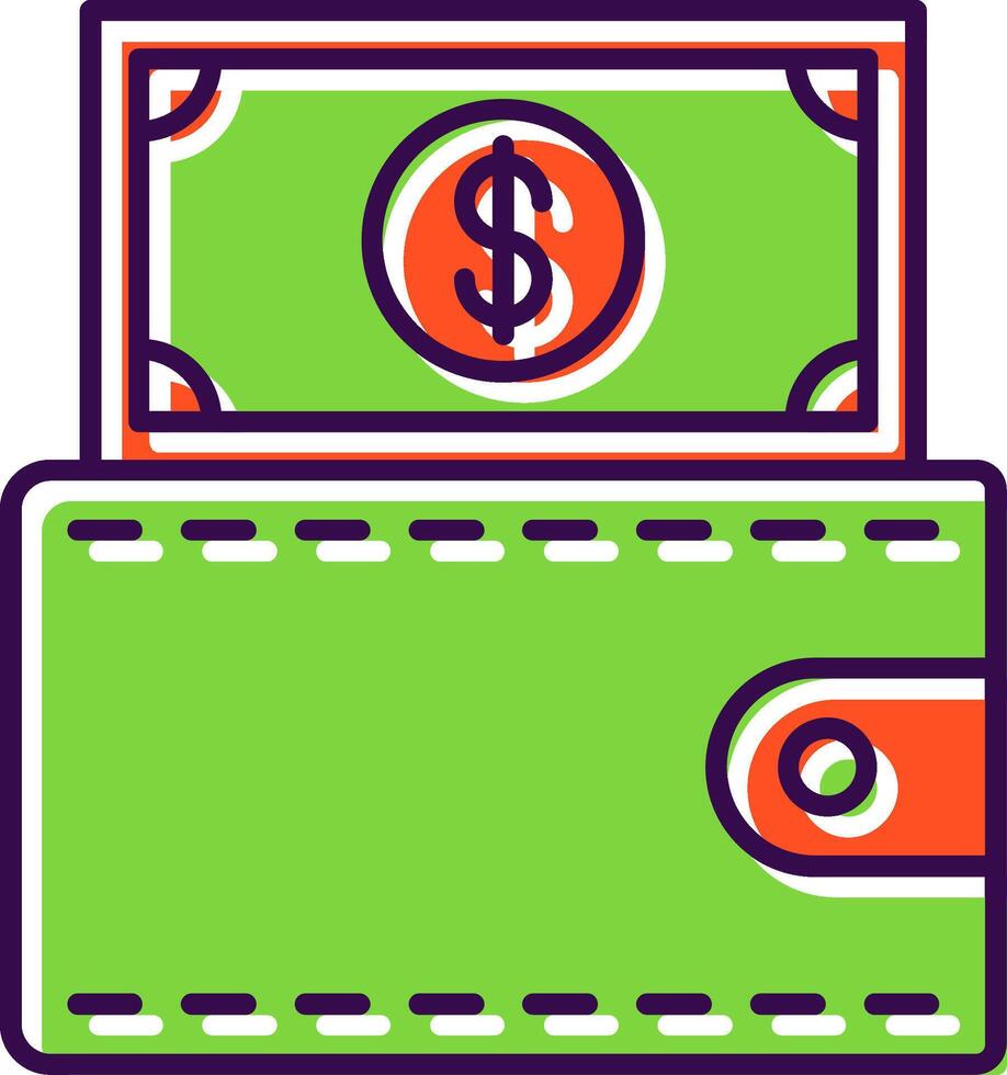 Wallet Filled  Icon vector