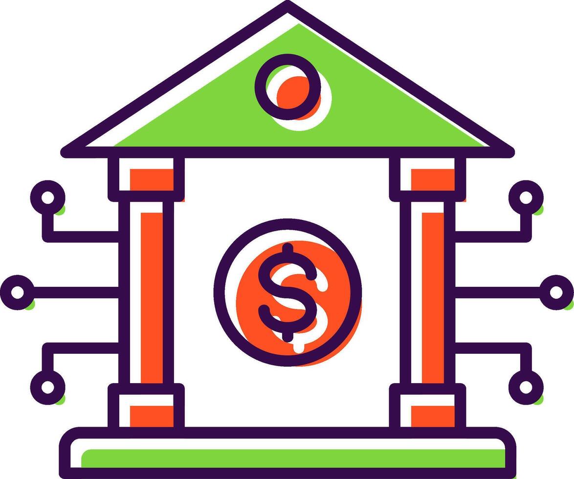 Banking System Filled  Icon vector