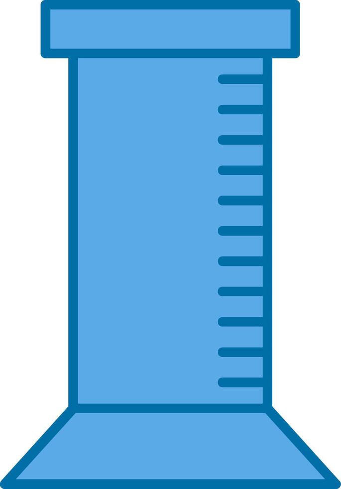 Graduated Cylinder Filled Blue  Icon vector