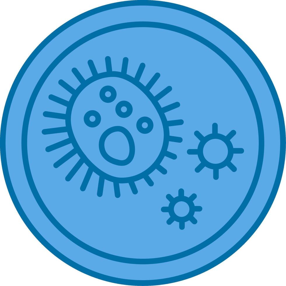Bacteria Filled Blue  Icon vector