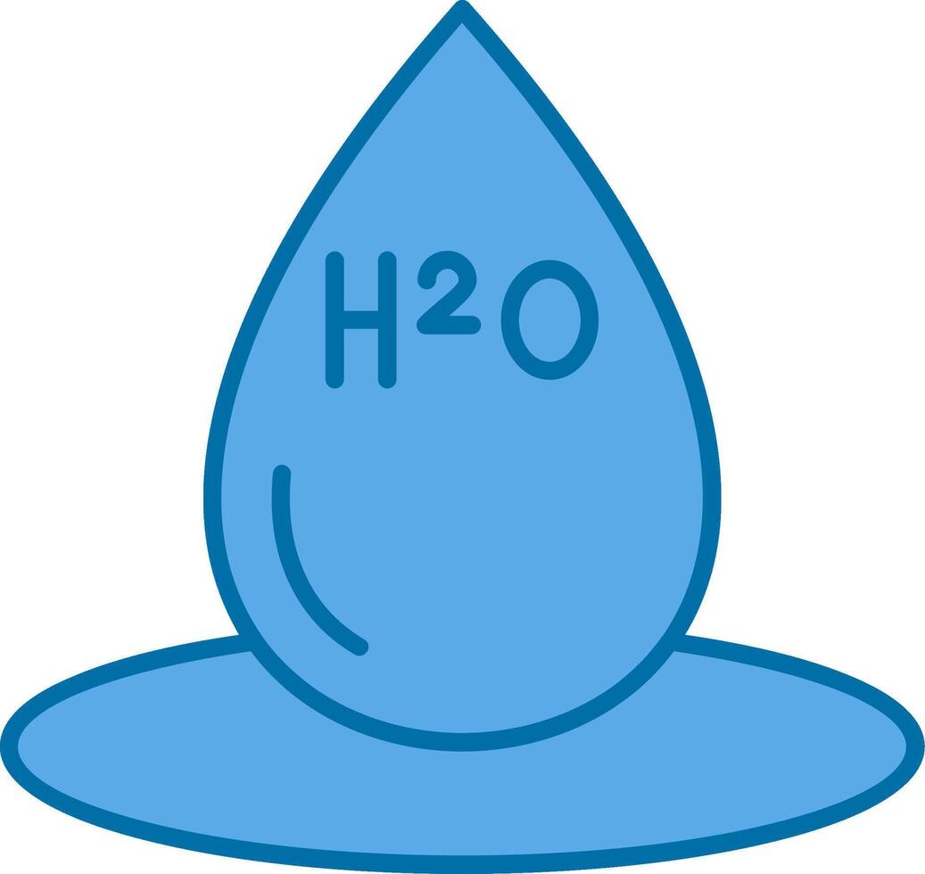 H2O lleno azul icono vector