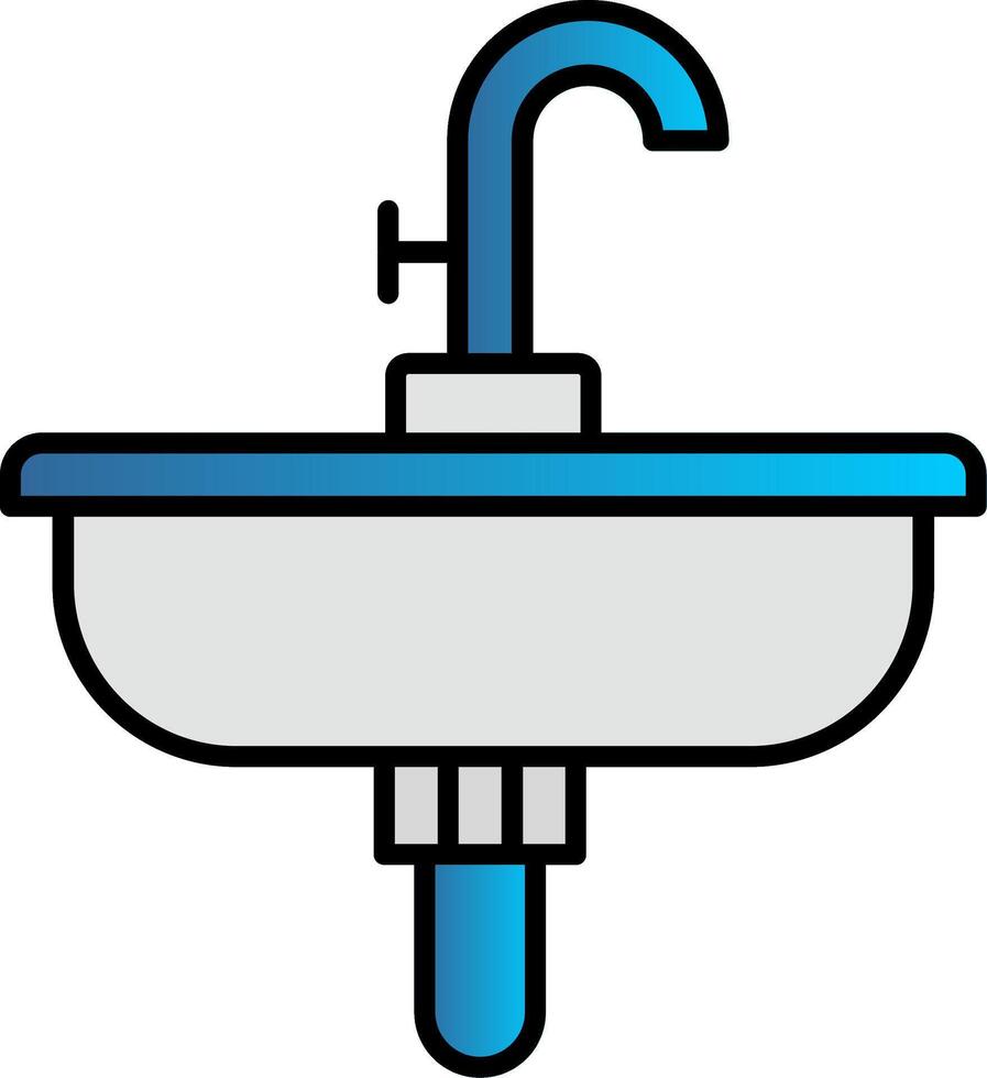 Sink Line Filled Gradient  Icon vector