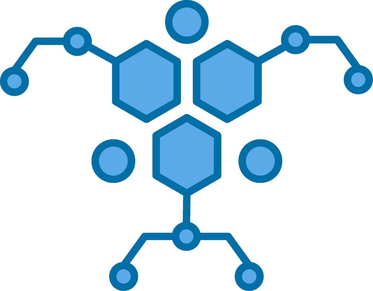 Molecule Filled Blue  Icon vector