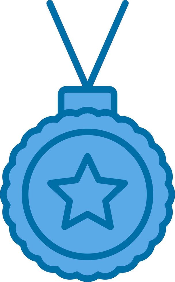 Medal Filled Blue  Icon vector