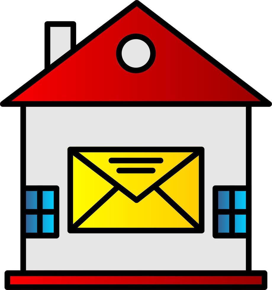 House Mail Line Filled Gradient  Icon vector