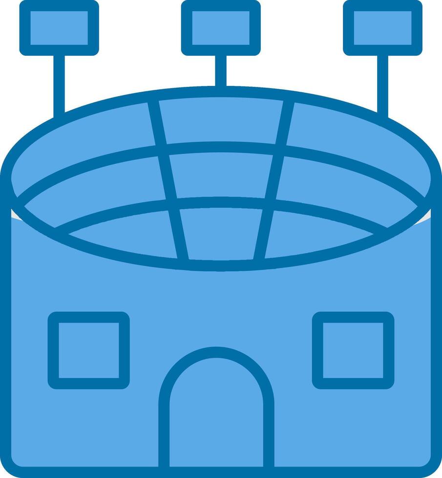 Stadium Filled Blue  Icon vector