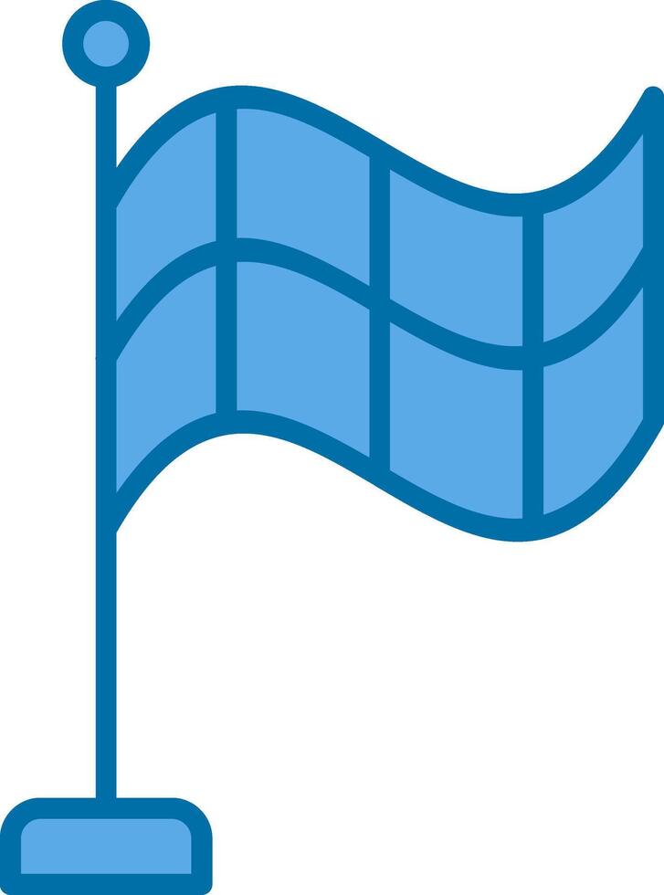 Offside Flag Filled Blue  Icon vector
