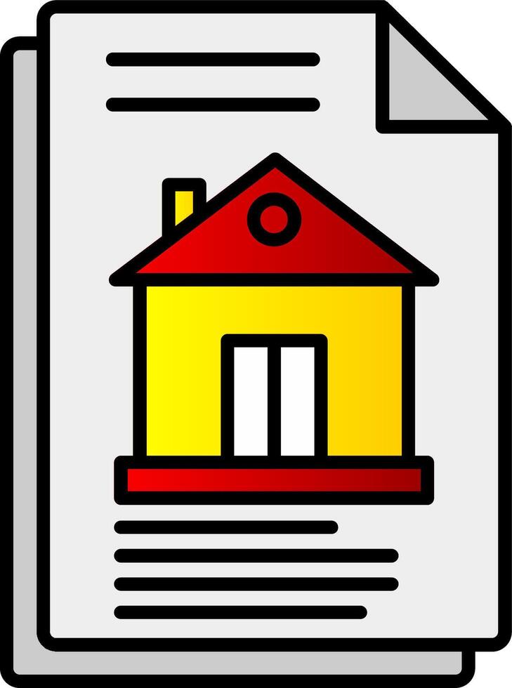 Property Document Line Filled Gradient  Icon vector