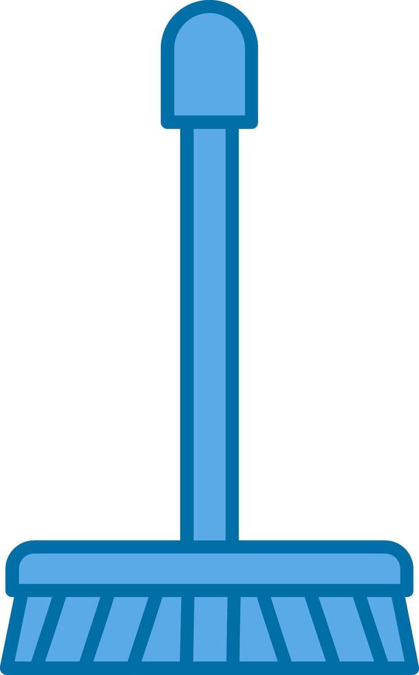 Mop Filled Blue  Icon vector