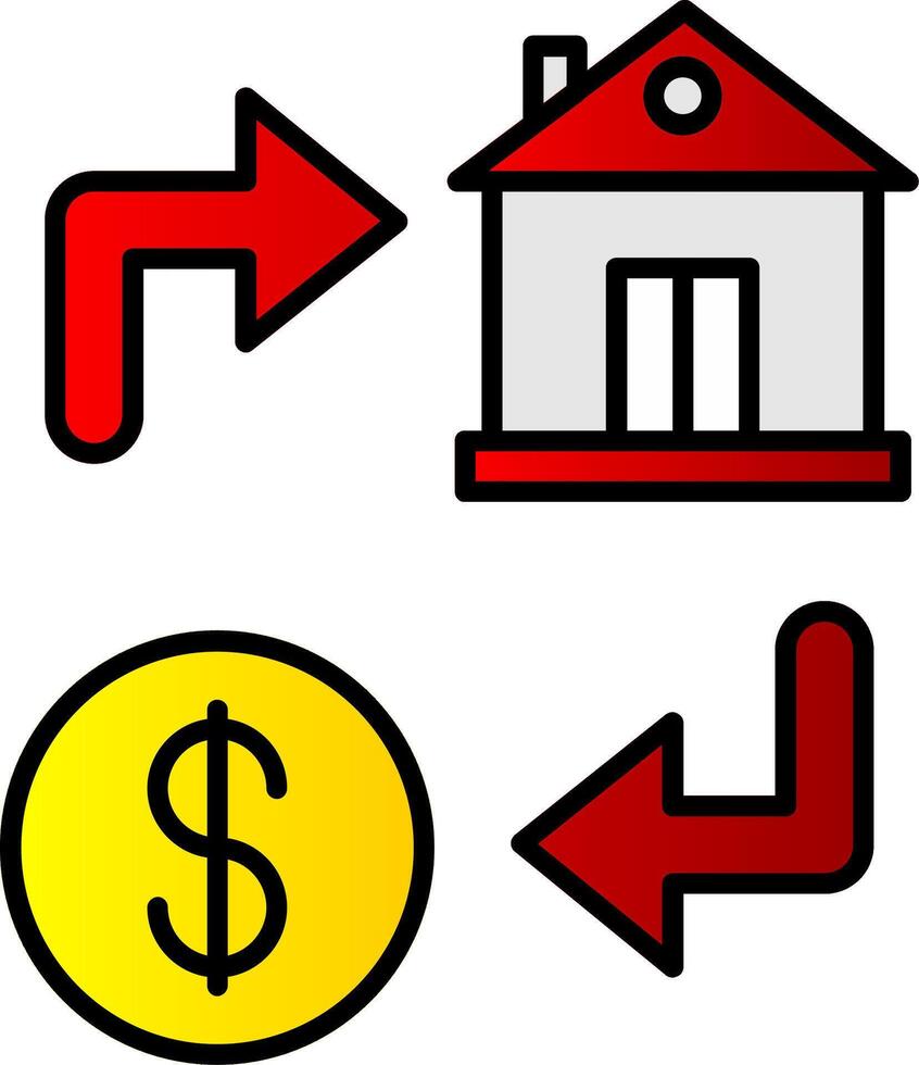 Property Exchange Line Filled Gradient  Icon vector