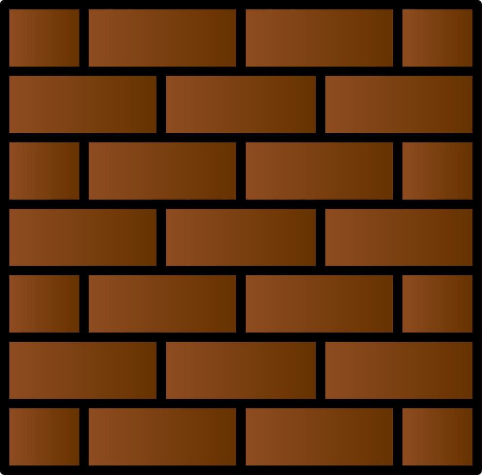 Brickwall Line Filled Gradient  Icon vector