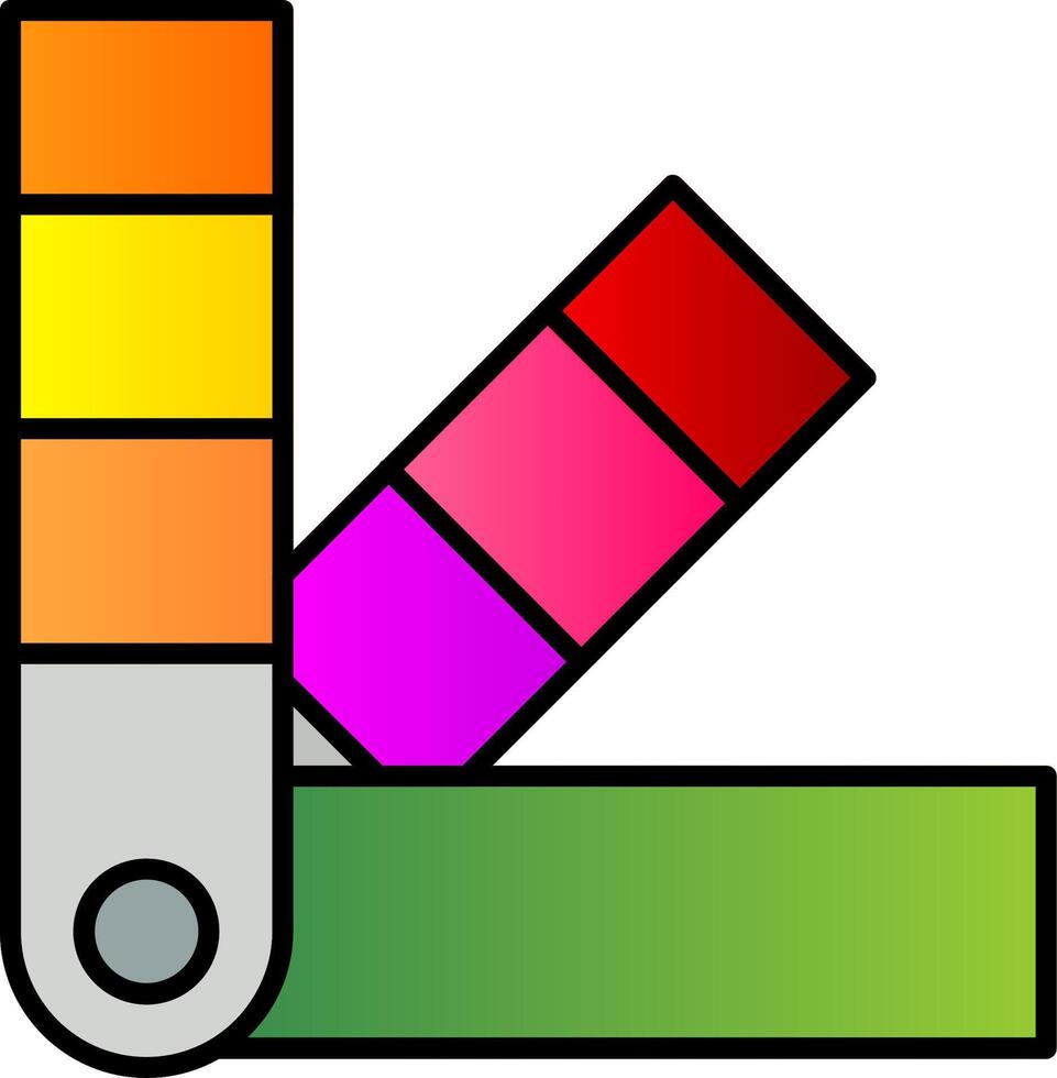 Color Swatch Line Filled Gradient  Icon vector