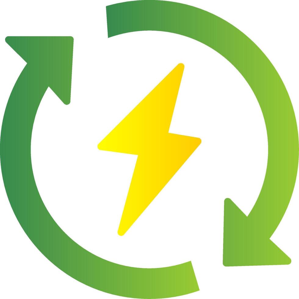 renovable energía plano degradado icono vector