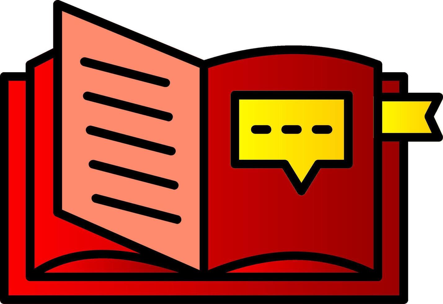 Open Book Line Filled Gradient  Icon vector