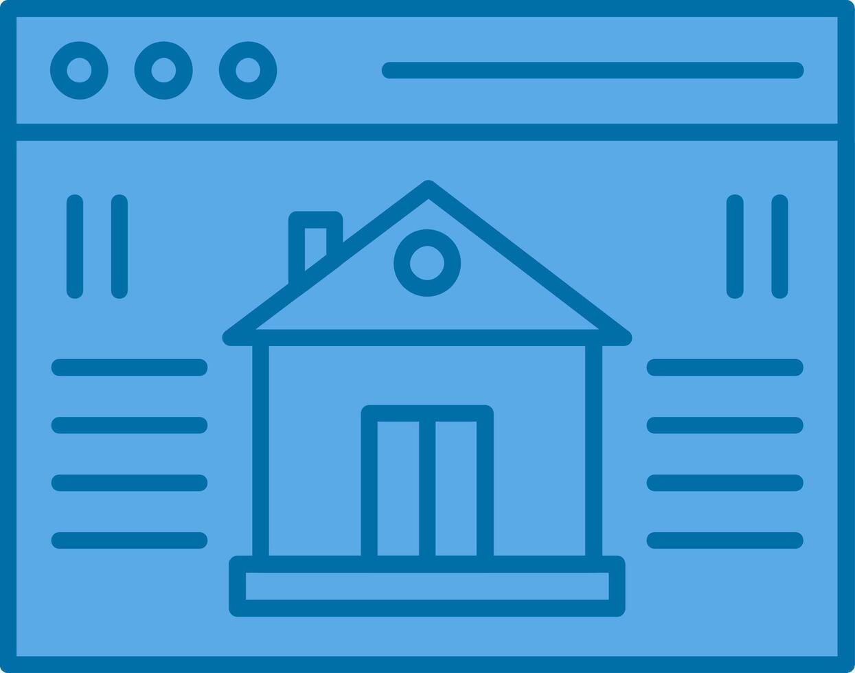 Real Estate Website Filled Blue  Icon vector