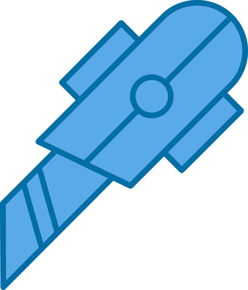 Utility Knife Filled Blue  Icon vector
