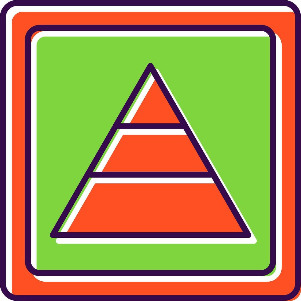 Pyramid Filled  Icon vector