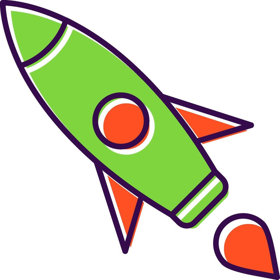 Rocket Filled  Icon vector