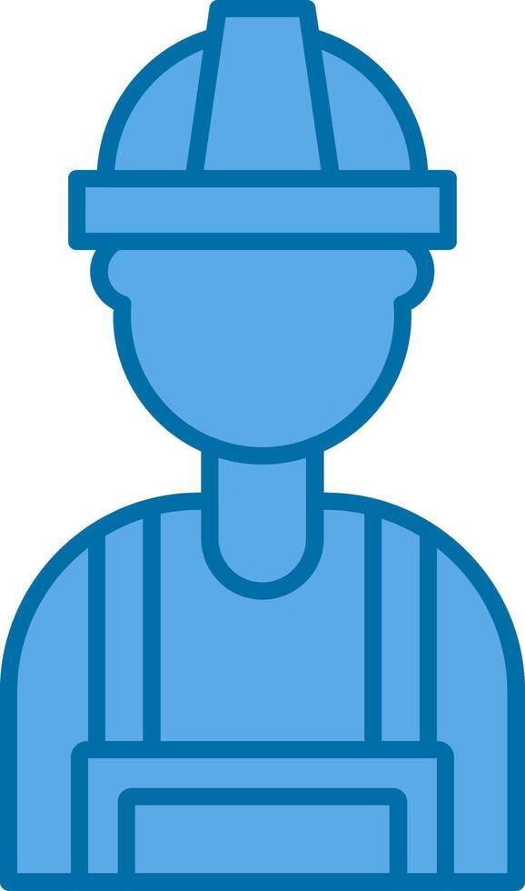 Builder Filled Blue  Icon vector