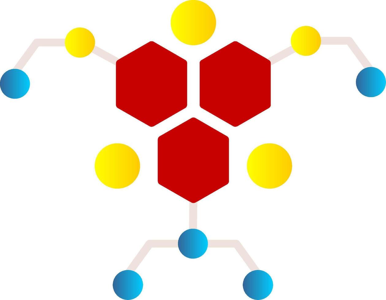 Molecule Flat Gradient  Icon vector