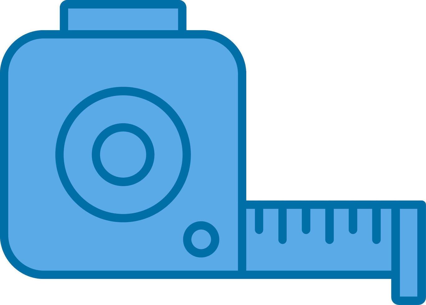 Tape Measure Filled Blue  Icon vector