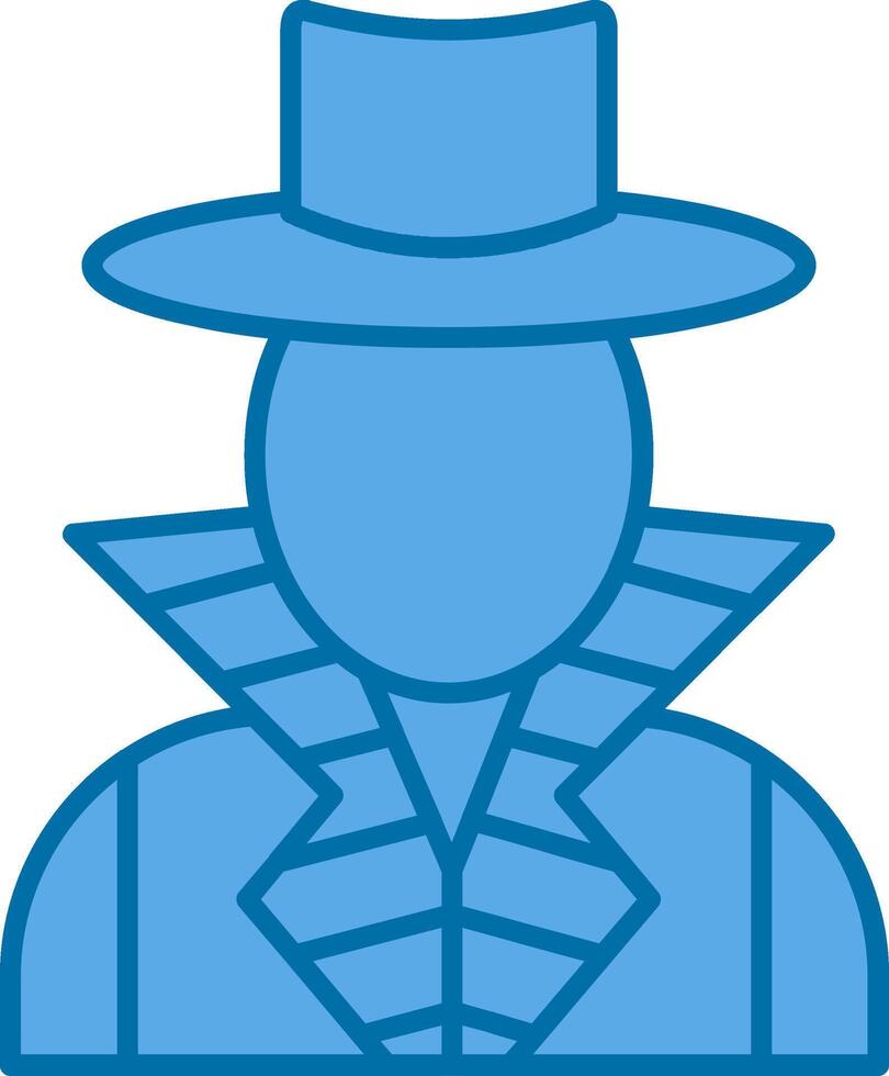 delincuente lleno azul icono vector