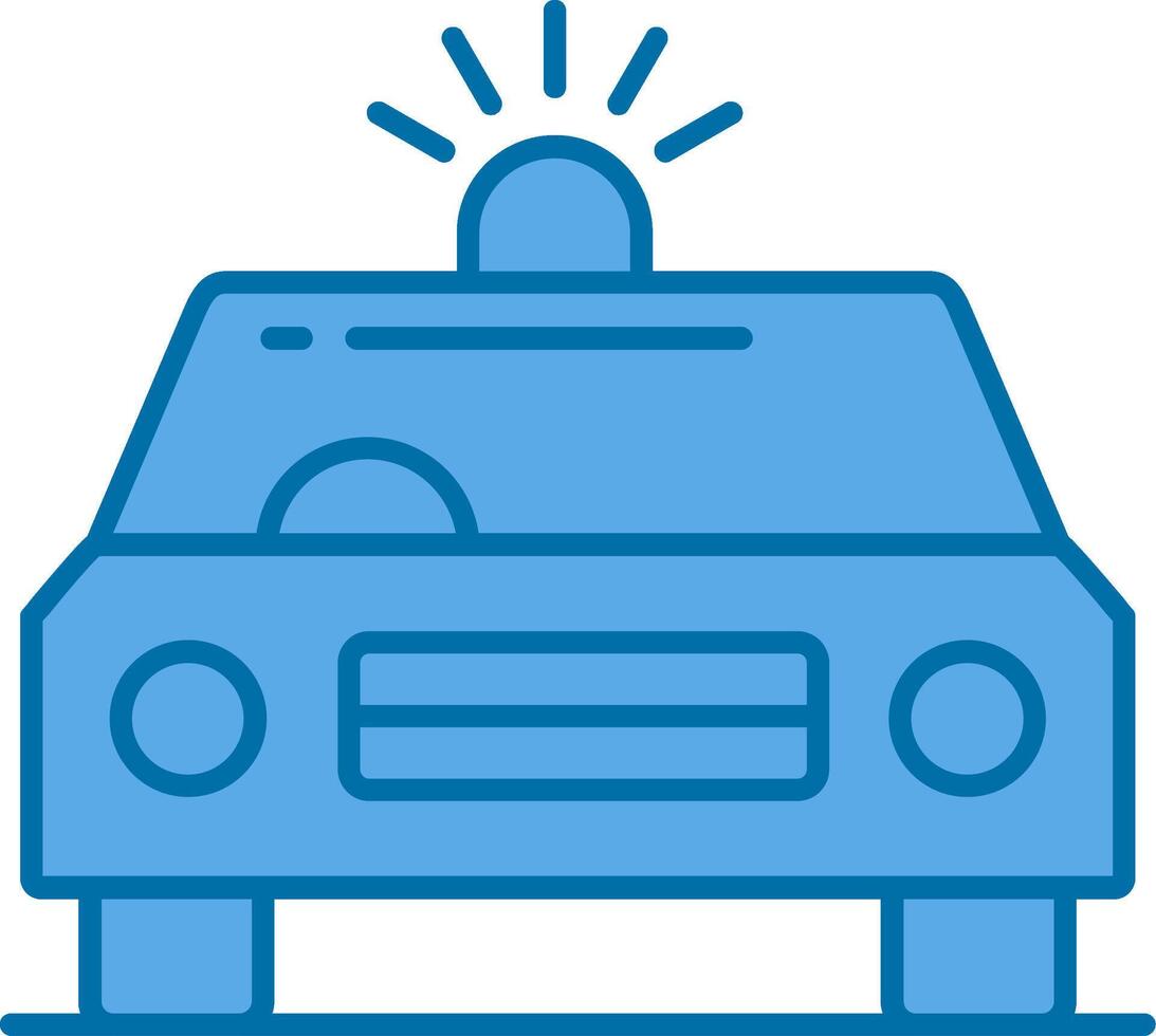 Car Siren Filled Blue  Icon vector