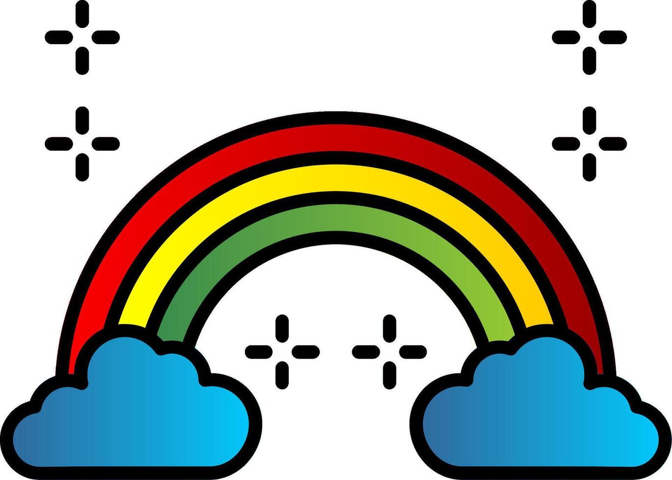 arco iris línea lleno degradado icono vector