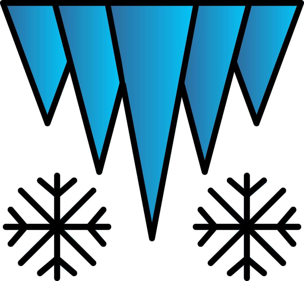 Icicle Line Filled Gradient  Icon vector