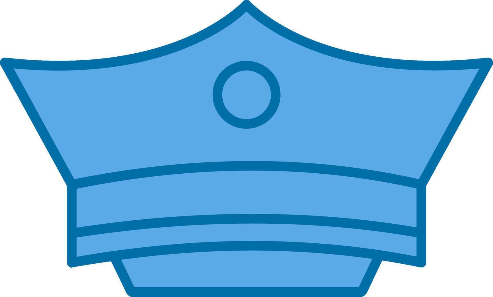 Policeman's hat Filled Blue  Icon vector