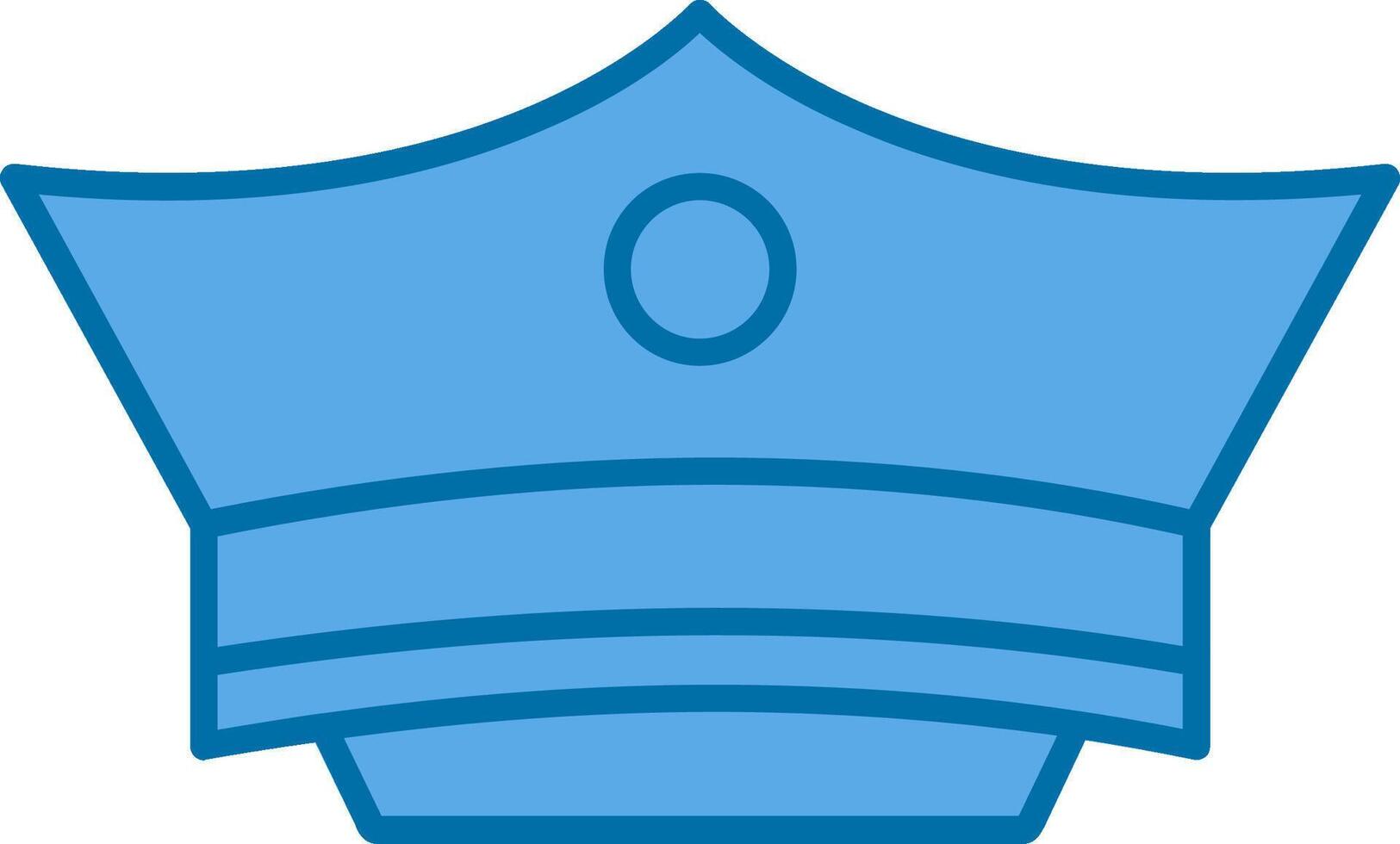 Policeman's hat Filled Blue  Icon vector