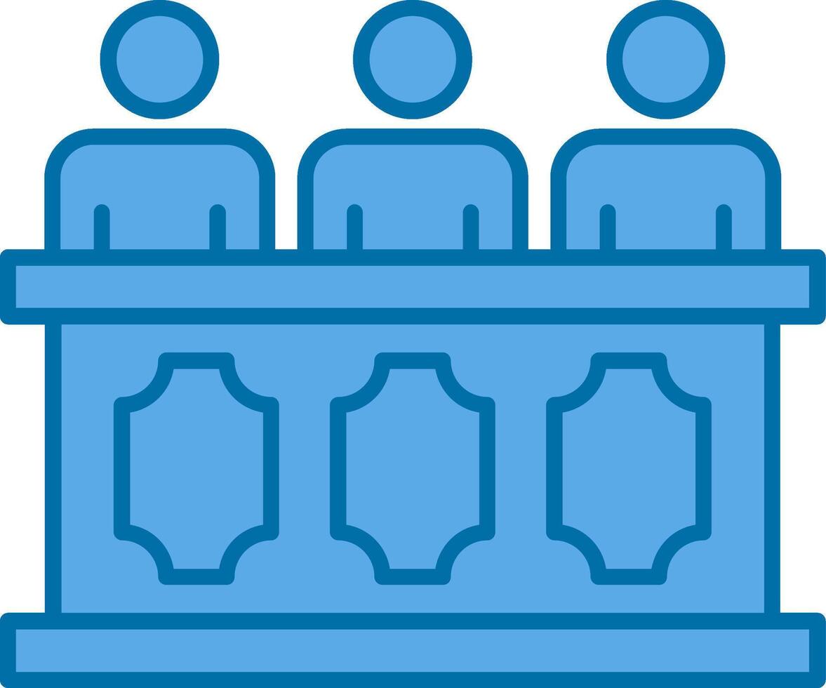 Panel of judges Filled Blue  Icon vector