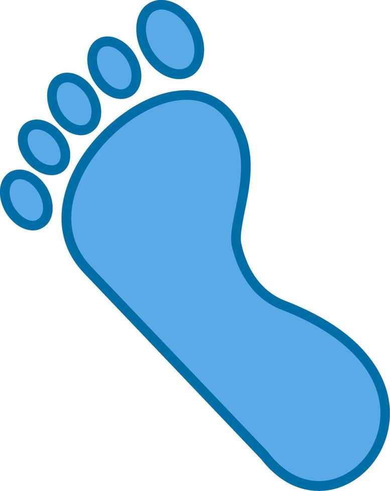 Footprint Filled Blue  Icon vector