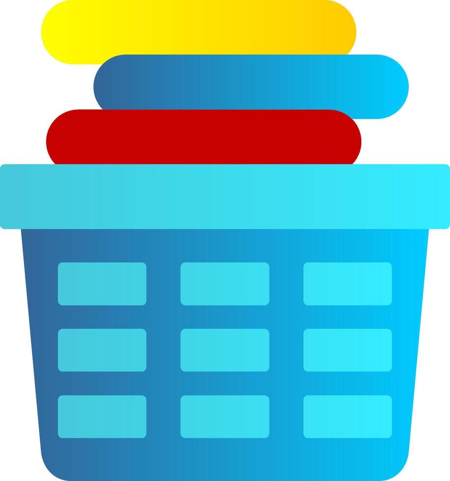 Laundry Basket Flat Gradient  Icon vector