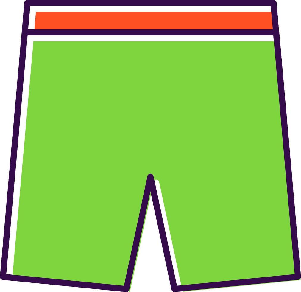 pantalones cortos lleno icono vector