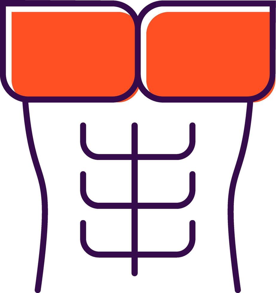 Six Pack Filled  Icon vector