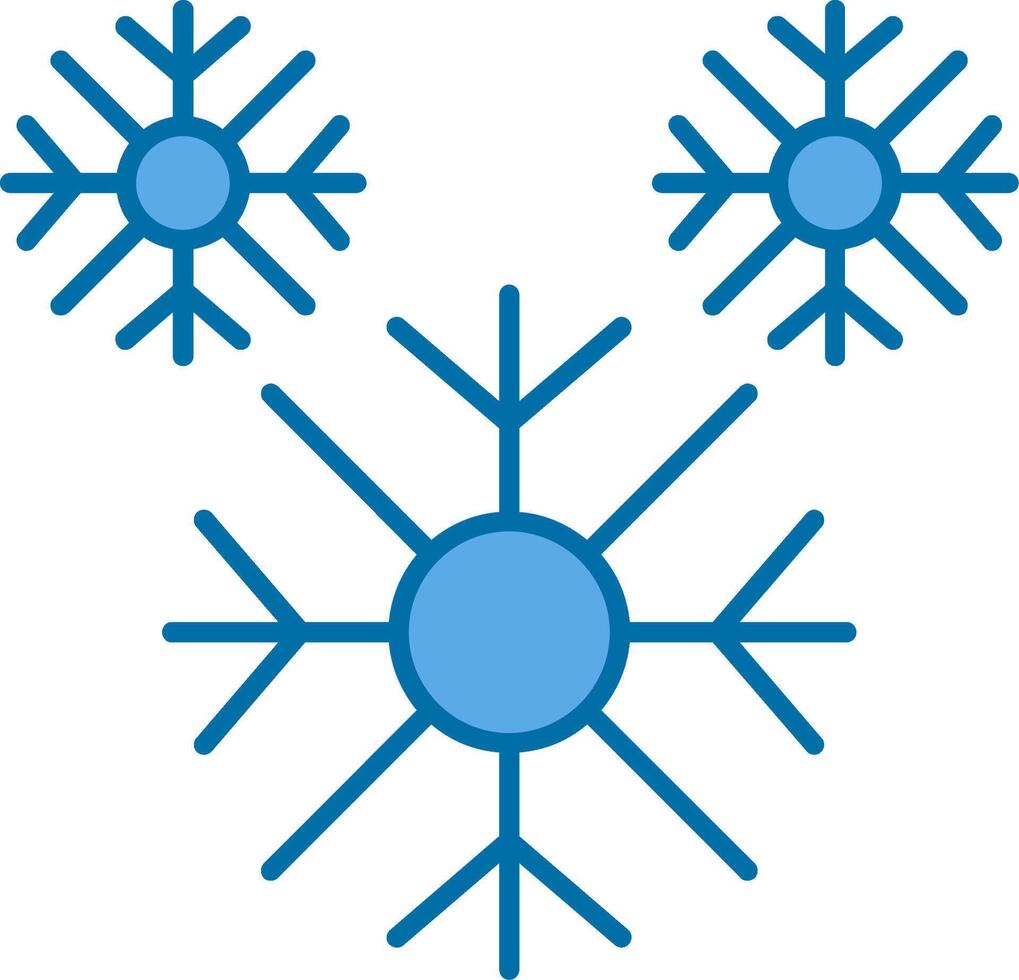 Snowflake Filled Blue  Icon vector