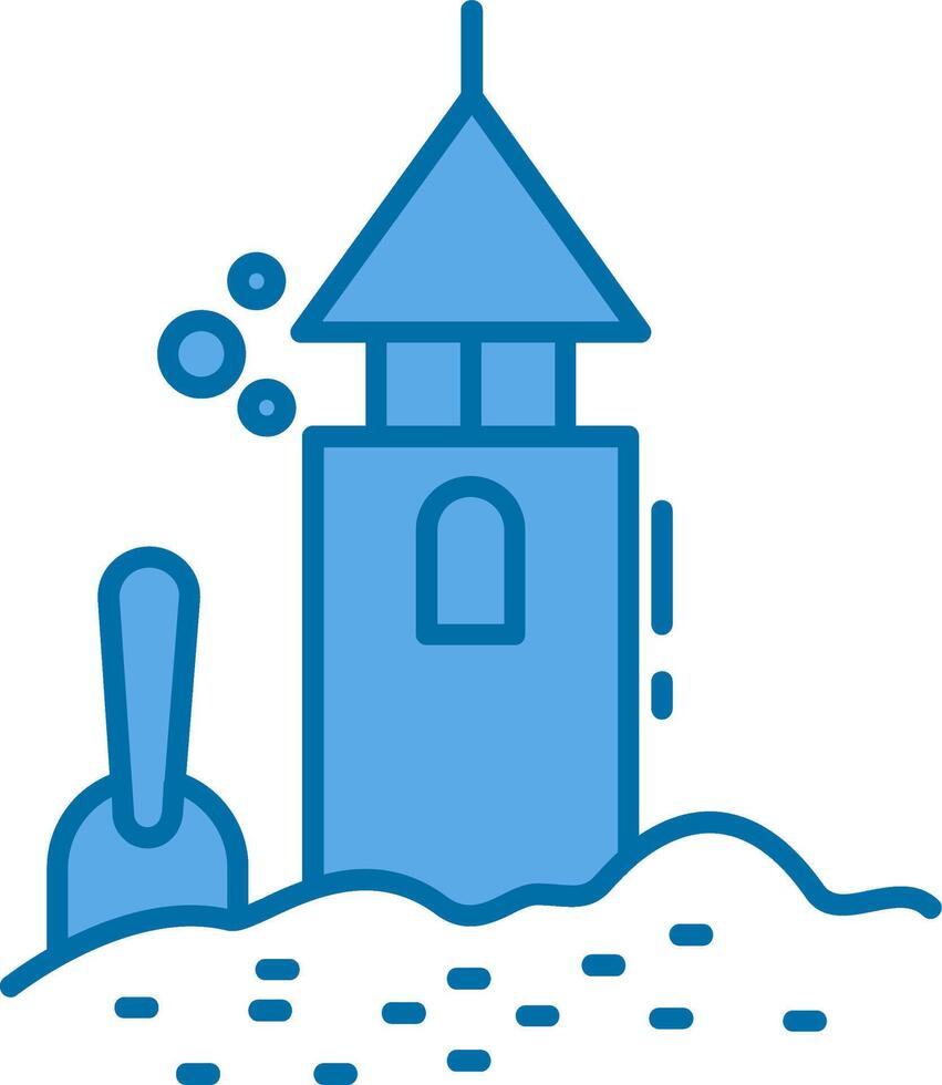 Sand Castle Filled Blue  Icon vector