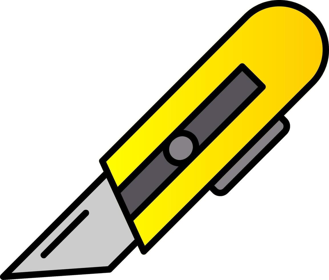 Utility Knife Line Filled Gradient  Icon vector