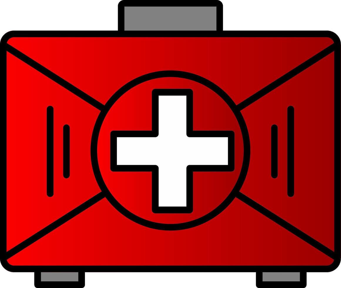 First Aid Kit Line Filled Gradient  Icon vector
