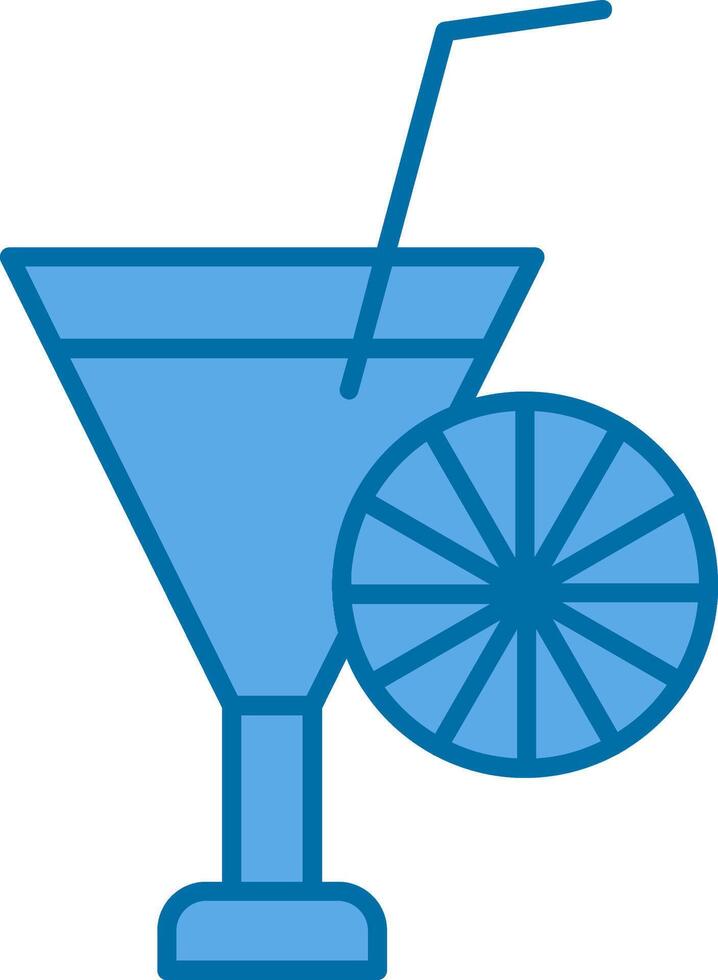 Cocktail Filled Blue  Icon vector