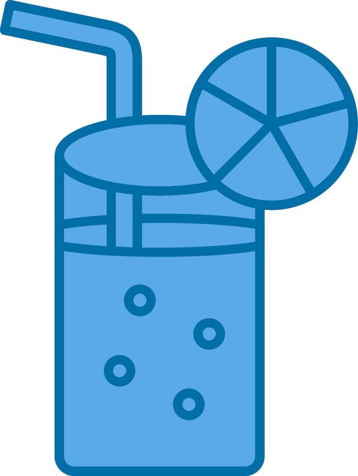 Lemonade Filled Blue  Icon vector