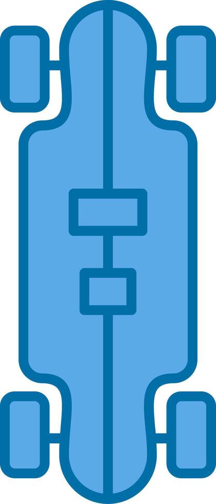 Longboard Filled Blue  Icon vector